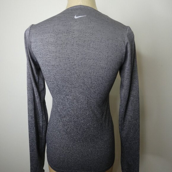 Nike Women's S Dri-Fit Long Sleeve Pullover Top Ombre Grey Stretch - Picture 4 of 6